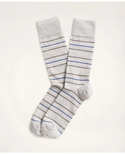 Brooks Brothers Alternating Stripe Yarn-dyed Crew Socks | Grey