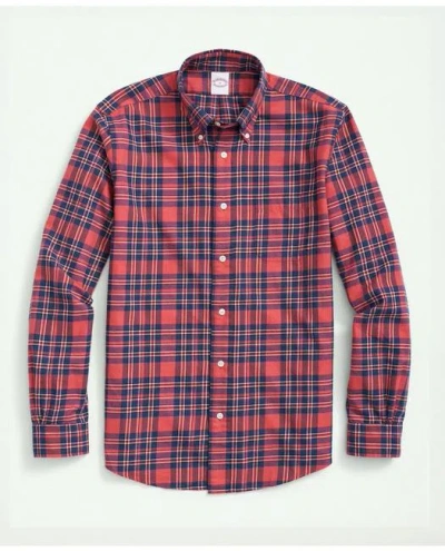 Brooks Brothers Archival Brushed Twill Plaid Shirt In Red