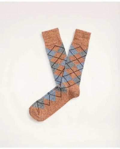 Brooks Brothers Argyle Crew Socks In Brown
