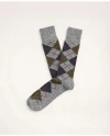 Brooks Brothers Argyle Crew Socks | Light Grey