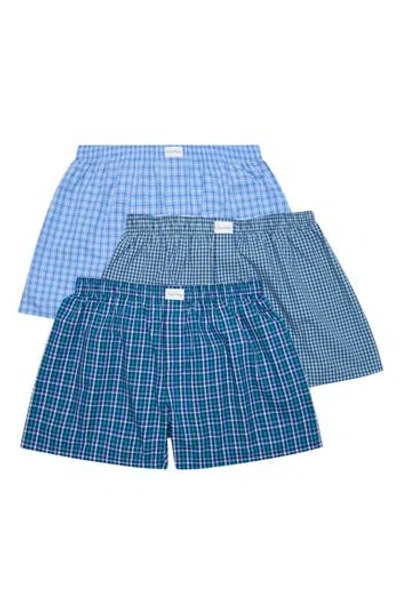 Brooks Brothers Assorted 3-pack Cotton Boxers In Blue