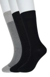 Brooks Brothers Assorted 3-pack Essential Dress Socks In Black