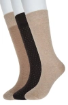Brooks Brothers Assorted 3-pack Essential Dress Socks In Taupe