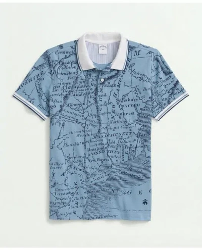 Brooks Brothers Atlas Polo In Cotton Pique | Blue | Size Large
