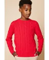 Brooks Brothers B By  Big Boys Cable Sweater In Red