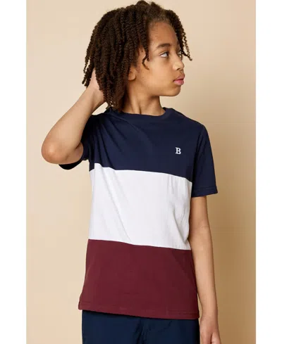 Brooks Brothers Kids' B By  Big Boys Colorblock T-shirt In Navy