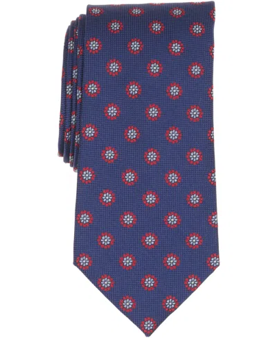 Brooks Brothers B By  Men's Basket Double Flower Pattern Tie In Blue