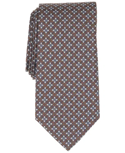 Brooks Brothers B By  Men's Classic Circle Florette Pattern Tie In Brown