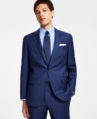 Brooks Brothers B By  Men's Classic-fit Stretch Wool Blend Suit Separates Jacket In Med Blue