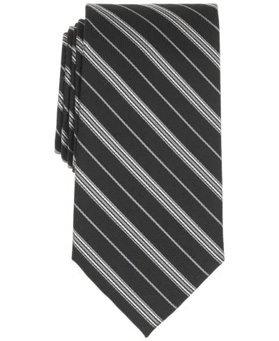 Brooks Brothers B By  Men's Classic Stripe Pattern Tie In Black