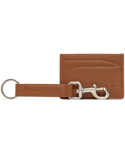 Brooks Brothers B By  Men's Leather Wallet And Key Ring Set In Red