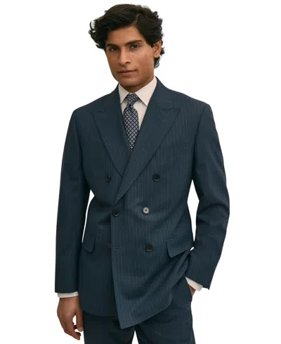 Brooks Brothers B By  Men's Pinstripe Double-breasted Suit Jacket In Blue