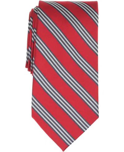 Brooks Brothers B By  Men's Track Stripe Pattern Tie In Red