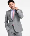 Brooks Brothers B By  Men's Windowpane Wool-blend Stretch Classic-fit Suit Jacket In Grey