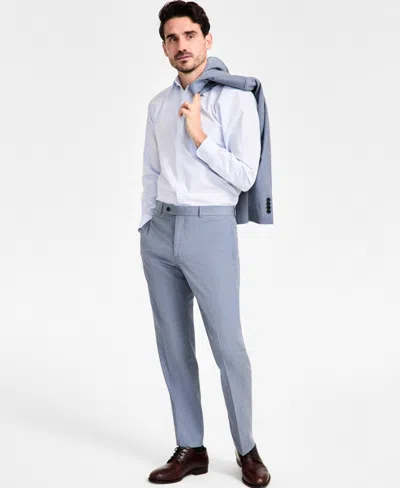 Brooks Brothers B By  Men's Wool-blend Stretch Classic-fit Suit Separates Pant In Light Blue