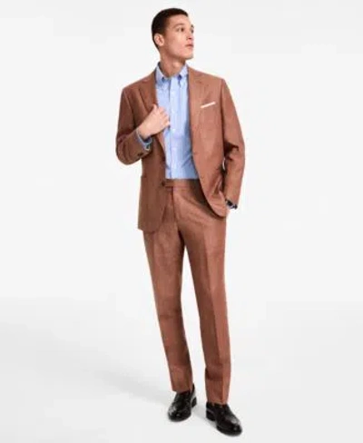 Brooks Brothers B By  Mens Linen Suit Jacket Pants In Brown