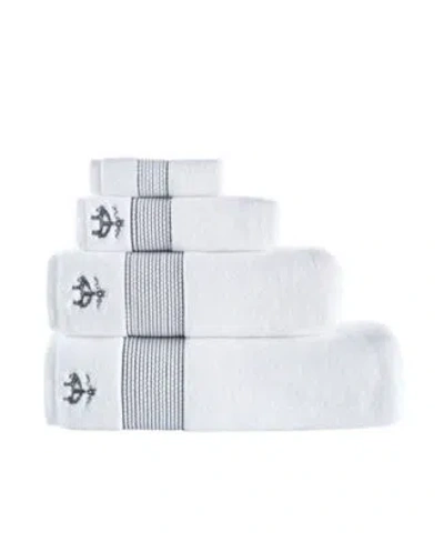 Brooks Brothers B By  Rope Stripe Border Bath Towels In Scarlet Sage