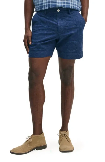 Brooks Brothers Bandana Jacquard Cotton Shorts In Navy Bandana