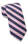 Brooks Brothers Bar Stripe Silk Blend Tie In Pink