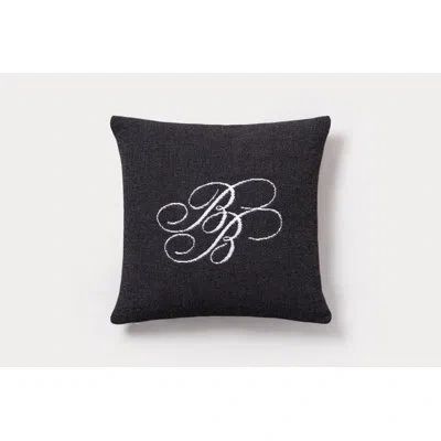 Brooks Brothers Bb Monogram Decorative 100% Cotton Throw Square Pillow Cover & Insert