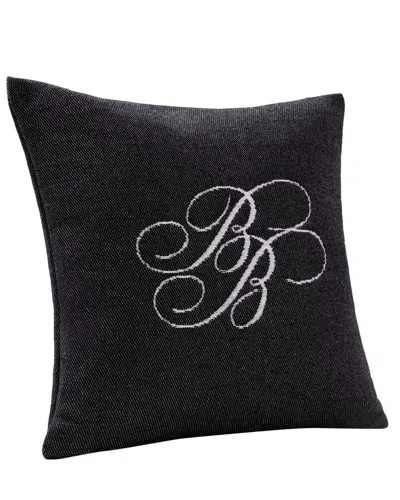 Brooks Brothers Bb Monogram Decorative Cotton Pillow In Black