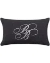 Brooks Brothers Bb Monogram Decorative Lumbar Throw Pillow In Black