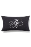 Brooks Brothers Bb Monogram Decorative Lumbar Throw Pillow In Black