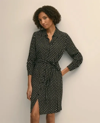 Brooks Brothers Belted Dot-print Shirt Dress In Multi