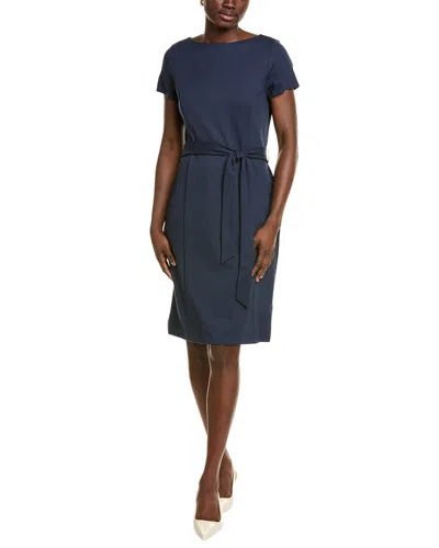 Brooks Brothers Belted Sheath Dress In Blue