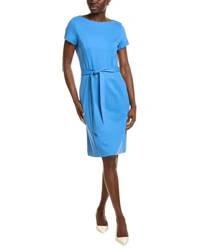 Brooks Brothers Belted Sheath Dress In Blue