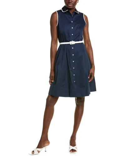 Brooks Brothers Belted Shirtdress In Blue