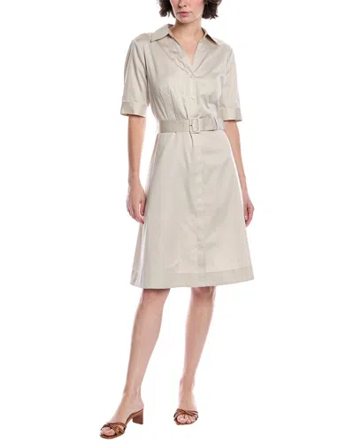 Brooks Brothers Belted Shirtdress In Gray