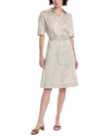 Brooks Brothers Belted Shirtdress In Gray