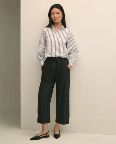 Brooks Brothers Belted Wide-leg Utility Pants In Black