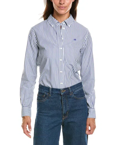 Brooks Brothers Bengal Stripe Essential Blouse In Blue
