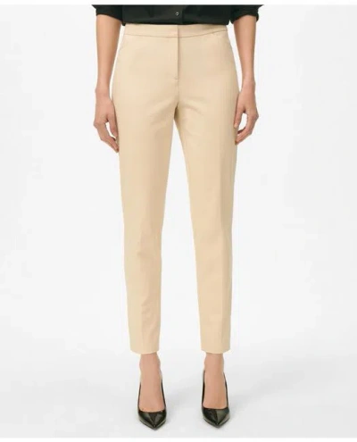 Brooks Brothers Bi-stretch Straight Leg Pants In Oatmeal