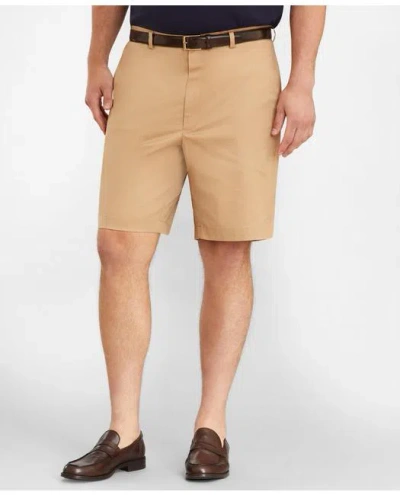 Brooks Brothers Big & Tall 10" Flat Front Stretch Advantage Chino Shorts | British Khaki | Size 50 In Light Beige