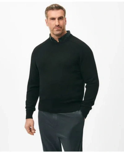 Brooks Brothers Big & Tall 3-ply Cashmere Crewneck Sweater In Black