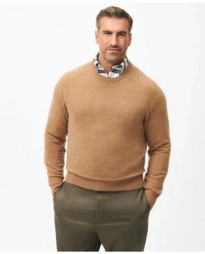 Brooks Brothers Big & Tall 3-ply Cashmere Crewneck Sweater In Brown