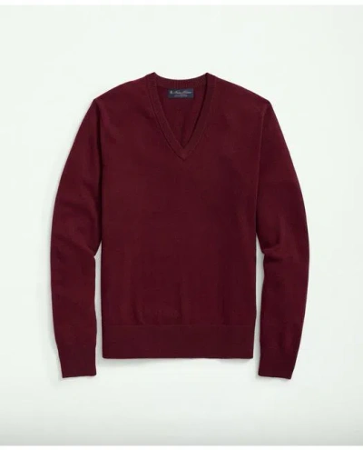 Brooks Brothers Big & Tall 3-ply Cashmere V-neck Sweater | Cabernet | Size 4x In Cabernet