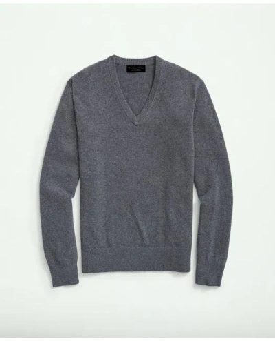 Brooks Brothers Big & Tall 3-ply Cashmere V-neck Sweater In Grey