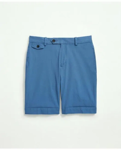 Brooks Brothers Big & Tall 9" Stretch Supima Cotton Poplin Shorts In Bright Blue