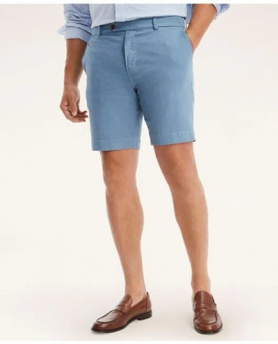 Brooks Brothers Big & Tall 9" Stretch Washed Canvas Shorts In Blue