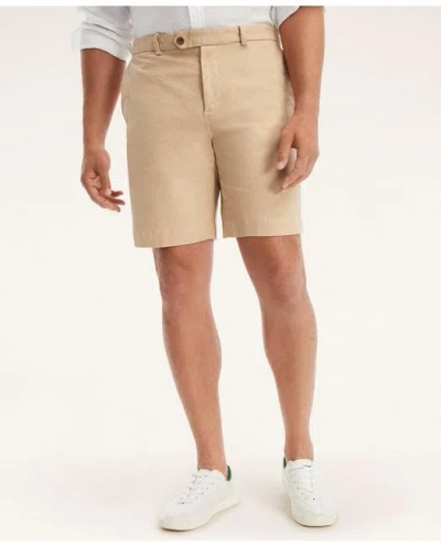 Brooks Brothers Big & Tall 9" Stretch Washed Canvas Shorts In Light Beige