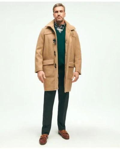 Brooks Brothers Big & Tall Classic Wool Duffle Coat In Beige