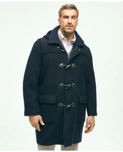 Brooks Brothers Big & Tall Classic Wool Duffle Coat In Navy