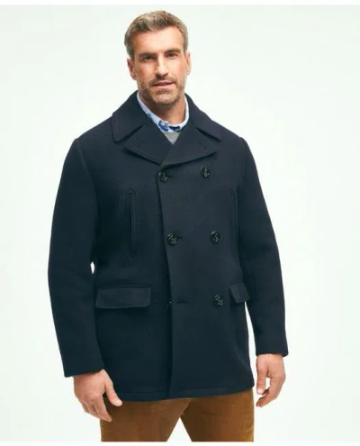 Brooks Brothers Big & Tall Classic Wool Pea Coat In Navy