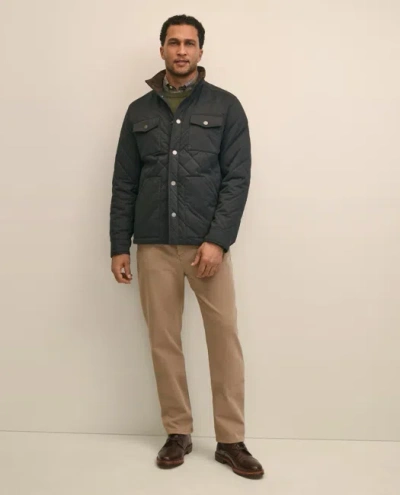Brooks Brothers Big & Tall Cotton Blend Quilted Shirt Jacket In Black