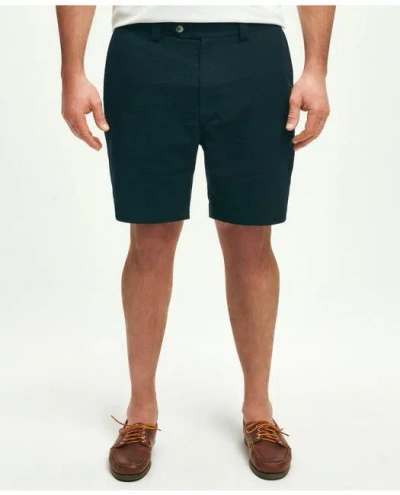 Brooks Brothers Big & Tall Cotton Seersucker Shorts In Navy