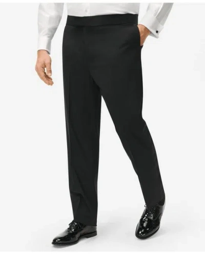Brooks Brothers Big & Tall Explorer Collection Wool Tuxedo Pants In Black